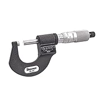 Starrett Digital Micrometer with One-Piece Spindle, Satin Chrome Finish and Tapered Frame - Quick and Easy Adjustment, 0-1