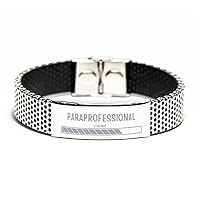 Paraprofessional Loading in Progress, Paraprofessional Stainless Steel Bracelet Gift, Funny Future Paraprofessional Graduation Gifts