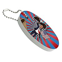 GRAPHICS & MORE Patriotic Donald Trump with Eagle American Flag Gun Floating Keychain Oval Foam Fishing Boat Buoy Key Float