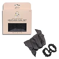 Aria Beauty Very Necessary Heatless Curl Set - Luxuriously Soft Satin Covered Flexible Wire - Hair Styling Tools for Frizz-Free Curls - Black - 1 pc