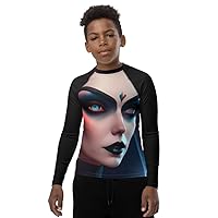 Evelyn Blackwood Active Youth Rash Guard: Gothic Style Pull Over Tee