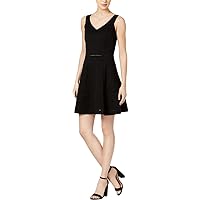 Womens Sleeveless Fit & Flare Casual Dress Black S