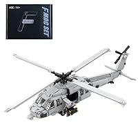 Army Military SH-60 Helicopter Building Kit, Modern Helicopter Building Blocks Toys for Kids Aged 14+, 1341 Pieces