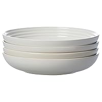Le Creuset Stoneware Pasta Bowls, White, 9.75