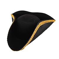 Adult Tricorn Hat Black, Gold