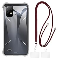 Umidigi Bison X10 Case + Universal Mobile Phone Lanyards, Neck/Crossbody Soft Strap Silicone TPU Cover Bumper Shell for Umidigi Bison X10 Pro (6.53”)