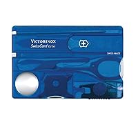 Victorinox Swiss Card Lite Swiss Army Knife, 13 Function Swiss Made Pocket Knife with Magnifying Glass LED and Tweezers - Sapphire
