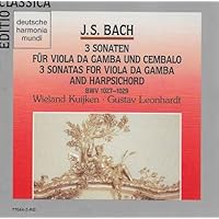 Bach: 3 Sonatas For Viola Da Gamba and Harpsichord Bach: 3 Sonatas For Viola Da Gamba and Harpsichord Audio CD Audio, Cassette