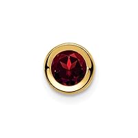 14k Yellow Gold Polished Open back 5mm Garnet Bezel Pendant Necklace Jewelry Gifts for Women