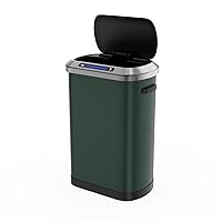 Dolonm Large Capacity 13.2 Gallon Motion Sensor Trash Can, Green, Stainless Steel