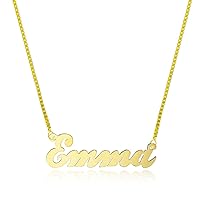 Pyramid Jewelry 14K Yellow Gold Personalized Name Necklace - Style 2 - Custom Made Any Name