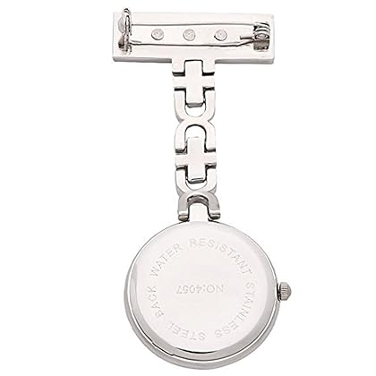 Powshop Nurse Lapel Pin Watch Hanging Medical Doctor Pocket Watch (White)