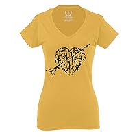 VICES AND VIRTUES Second Amendment American Rights Heart USA for Women V Neck Fitted T Shirt