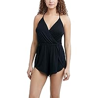BCBGeneration Women's Standard Romper Cover Up with Adjustable Straps and Side Slits