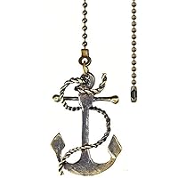 Ceiling Fan Chain, Decorative Extension, 12 Inch Anchor Design Pull Chain for Ceiling Light, Lamp, Fan Chain, Ornaments for Ceiling Fan, Light Decoration (Bronze)
