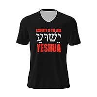 Holy Name Jesus Yeshua Hebrew T-Shirts Man Casual Shirt V-Neck Short Sleeve Shirts