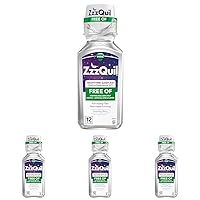 ZzzQuil, Nighttime Sleep Aid Liquid, FREE OF Alcohol & Artificial Dyes, 50 mg Diphenhydramine HCl, No1 Sleep Aid Brand, Fall Asleep Fast, Non-Habit Forming, Soothing Berry Flavor, 12 FL OZ (Pack of 4)