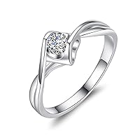 10k/14k/18k Gold Heart Engagement Ring Set 0.5ct Moissanite Ring White Gold Ring for Women Free Engrave