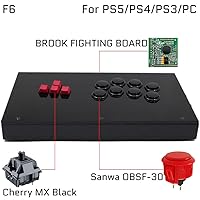 Fightbox F6-PS Keyboard Button Arcade Joystick Game Controller for PS4/PS3/PC Sanwa OBSF-30 Cherry MX Black