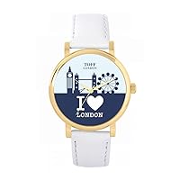 Navy London City Skyline Watch 38mm Case 3atm Water Resistant Custom Designed Quartz Movement Luxury Fashionable