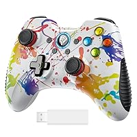 EasySMX Wireless Controller Compatible with PC/Laptop Windows 7-12, PS3, Android Mobile/TV BOX, Switch, Steam Deck/Steam, Dual-Vibrate Gamepad Joysticks with Turbo, Plug and Play - White
