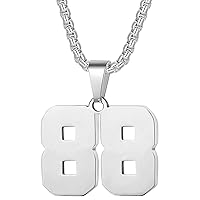 MUERDOU Number Necklace for Boys Athletes Number Chain Stainless Steel Jersey Pendant Personalized Sports Jewelry Gift for Men Basketball Baseball Football
