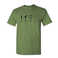 LGBT - Liberty Guns Beer & Titties - Funny - Mens Cotton T-Shirt