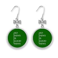 No News Good News Art Deco Gift Fashion Bow Earrings Drop Stud Pierced Hook