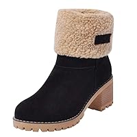 LICE--EN Womens Comfort Warm Fur Lined Boots Winter Snow BootsGrip Sole Winter Warm Ankle Womens Boots Trainers Shoes (Color : D, Size : 41EU)