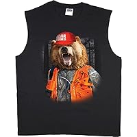 Mens Sleeveless T-shirt Muscle Tee Bear Hunting 2nd Amendment