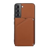 Wallet Case for Samsung Galaxy S24ultra/S24plus/S24 4 Slot Card Holder PU Leather Phone Cover with Stand Function Drop Protection Shell (Brown,S24plus)