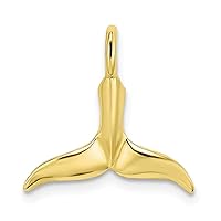 10k Gold 3 d Whale Tail High Polish Charm Pendant Necklace Measures 20.6x15.6mm Wide Jewelry Gifts for Women