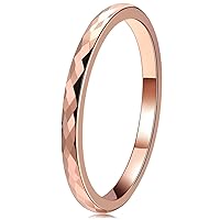 Three Keys Jewelry Multi-Faceted Tungsten Wedding Rings 2mm 4mm 6mm Rose Gold Silver Bands for Men Women