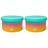 Silipint: Silicone 20oz Lidded Bowls: 2 Pack Aurora - Unbreakable, Flexible, Sustainable, Microwave-Oven-Dishwasher, Non-Slip