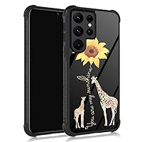 ZHEGAILIAN Case Compatible with Samsung Galaxy S22 Ultra,Giraffe Sunflower Galaxy S22 Ultra Cases for Girls,Shock-Absorbing Soft TPU Protective Case Compatible with Samsung Galaxy S22Ultra 6.8inch