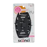 Scunci by Conair No-Slip Grip Thick Hair, Large Hair Claw Clip, 4.25” Large Jaw Clip, Black, Packaging may vary (1, count)