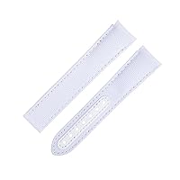 For Omega Strap For AT150 Seamaster 300 Planet Ocean De Ville Speedmaster Curved End Watch Band 20mm New White High Density Nylon Cowhide Watchbands