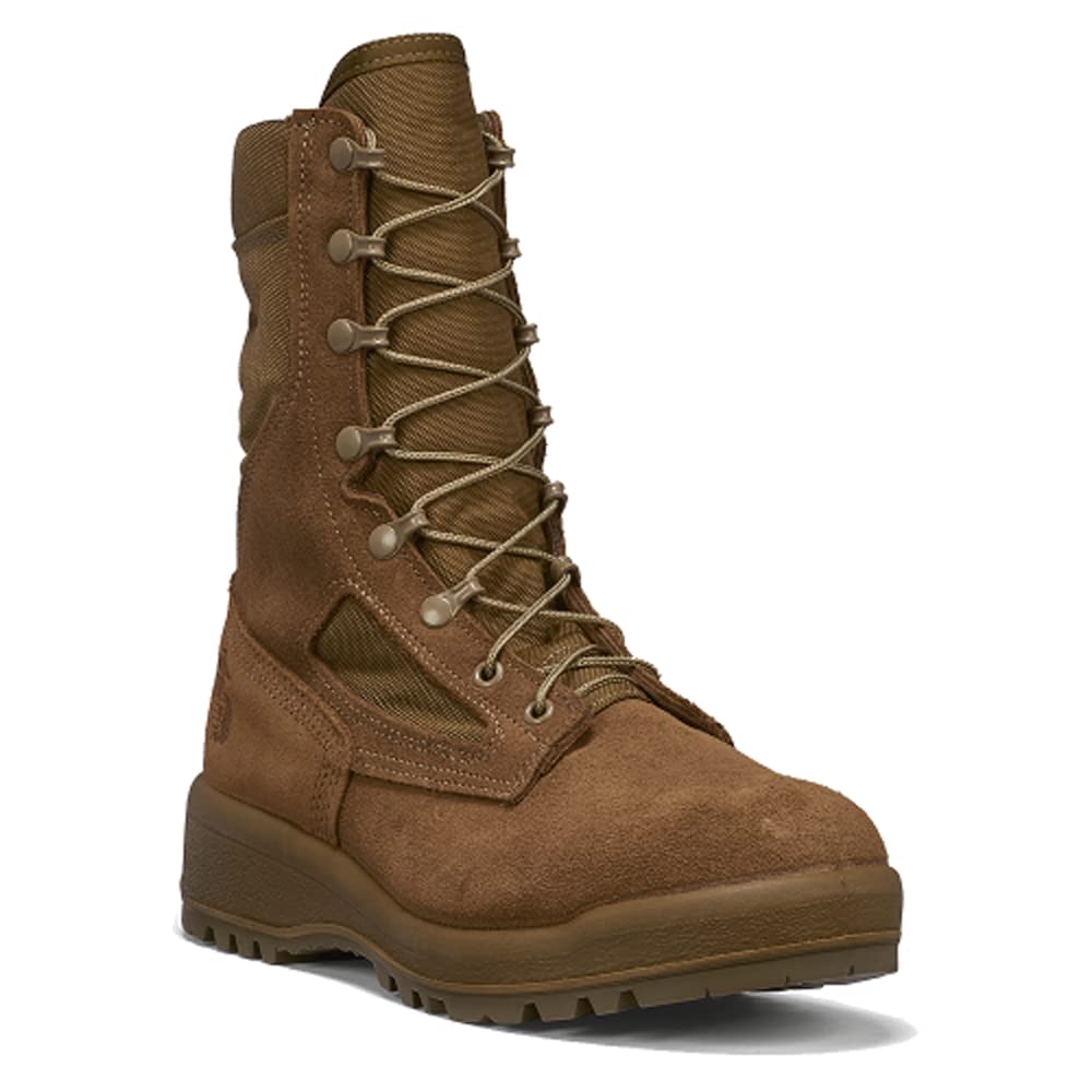 Belleville 550 ST 8 Inch USMC Hot Weather Steel Toe Boots (EGA) - Mojave Cattlehide Leather Combat Boots For Men, Safety Rates For Electrical Hazard Resistance (EH)