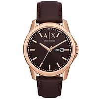 A|X Armani Exchange Men's Watch with Three-Hand Analog Display and Stainless Steel or Leather Band, Watch for Men