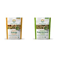 Amazing Grass Energy & Super Greens Powders, Wheat Grass, Maca, Cordyceps, Chaga, Moringa, Spirulina, Kale, 30 Servings Each
