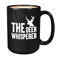Hunting Lover Coffee Mug 15oz Black - the deer whisperer - Hunter Dad, Hunter Grandpa, Fisherman, Deer Lover, Bucks, Duck Hunting, Fishing