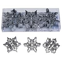 Snowflake Cookie Cutters with Interior Cut-Outs, 3