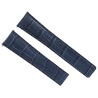 Ewatchparts 19MM LEATHER BAND STRAP DEPLOYMENT CLASP COMPATIBLE WITH TAG HEUER CARRERA WV211B BLUE