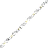 The Diamond Deal 10kt Two-tone Gold Womens Round Diamond Infinity Bracelet 1/2 Cttw