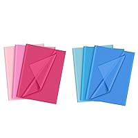 PLULON 60 Sheets Pink Tissue Paper Bulk and 60 Sheets Light Blue Tissue Paper Bulks