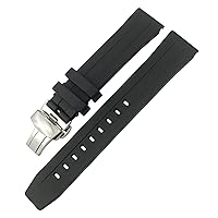 for Tissot 1853 Seastar T120 T114 Watchband Rubber Sport Diving Black Blue Soft Watch Strap Silicone Rubber 19mm 20mm Watchband (Color : 10mm Gold Clasp, Size : 19mm)