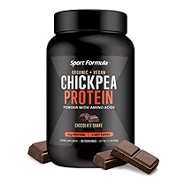 Sport Formula Chickpea Protein Powder, Organic and Vegan Plant Based Protein, All Natural Protein Powder with Essential Amino Acids, Chocolate Flavor, only 2 net Carbs with 21 Grams Protein