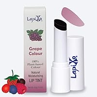 100% Plant-based Color, Edible Natural Moisturizing Lip Tint, 2 in 1, Antioxidant-rich Superfood Ingredients | Natural Matte Sheer | Buildable | Made in Australia, Clean Beauty (Grape color)