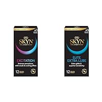 Excitation Condoms (12 Count) and SKYN Elite Extra Lube Ultra-Thin Condoms (12 Count)