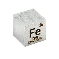 Pure Metal Iron 10mm Density Fe Cube for Element Collections Lab Experiment Material Hobbies Simple Substance Block Display DIY